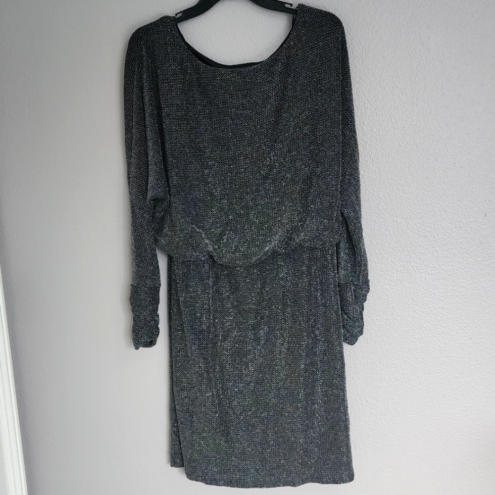 Eliza J Black Long Dolman Sleeves Sheath Dress/    Size 16
